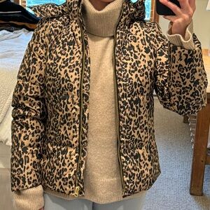 J.Crew Leopard puffer jacket with PrimaLoft®, size xsmall